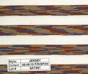 Jersey poly rayon spandex Multi Color Stripe 1/2''